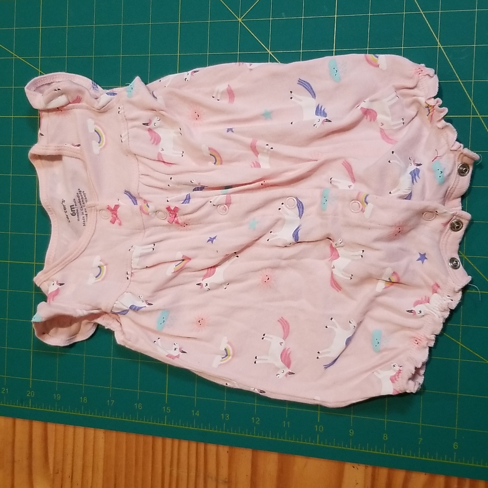 5/$20 Carter's Pink Unicorn Romper 6 Month
